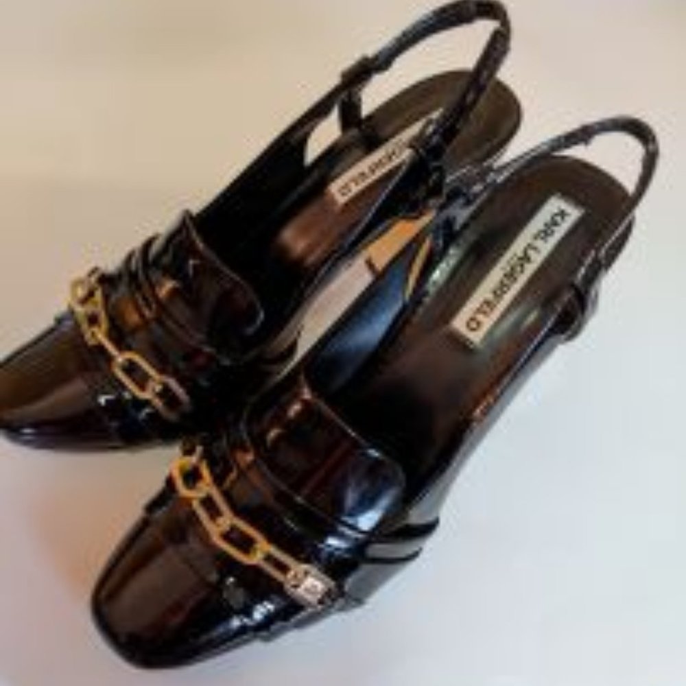 Karl Lagerfeld Black Sling back pumps